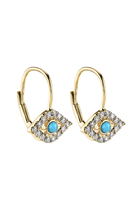 Evil Eye Earrings, 14K Gold & Diamond